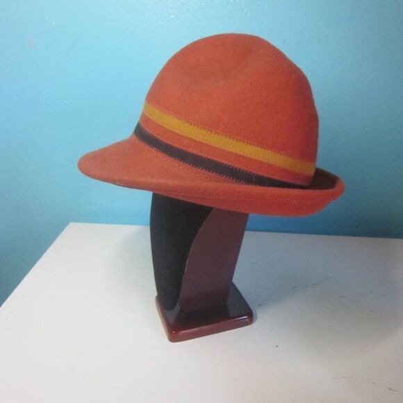 Adora Rusty Orange Wool Hat "One Size" - Picture 10 of 11